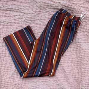BloomChic Striped Boot Cut Pants in Rust, Navy & Mustard